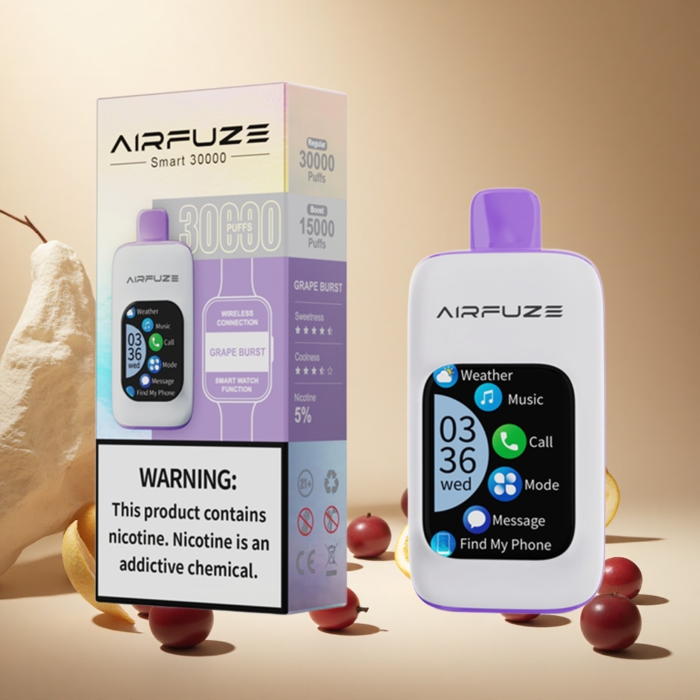 Grape Burst AirFuze Smart 30000 Puffs Disposable Vape wholesale vapes Ireland Touch Screen