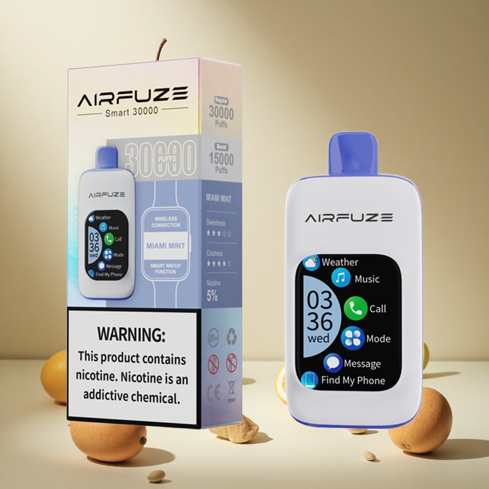 Miami Mint AirFuze Smart 30000 Puffs Disposable Vape wholesale vapes Ireland Touch Screen