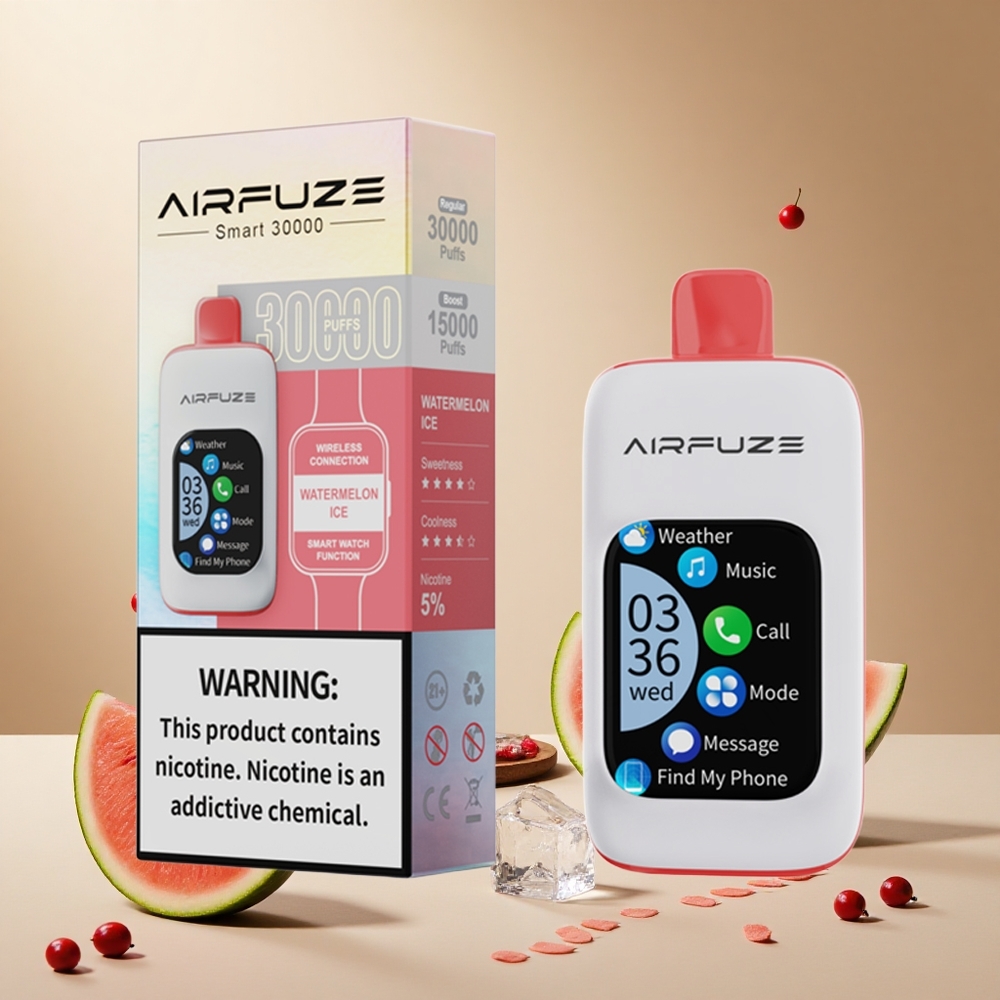 Watermelon Ice AirFuze Smart 30000 Puffs Disposable Vape wholesale vapes Ireland with 5% Nicotine & Type-C