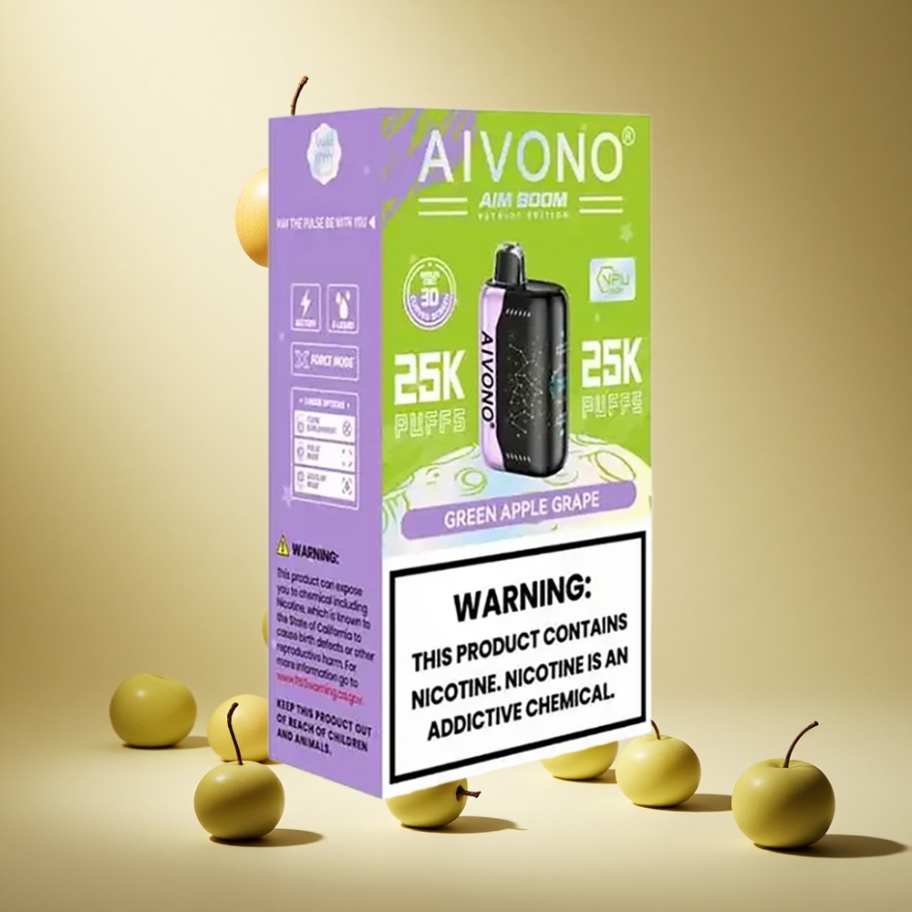 Green Apple Grape Aivono AIM BOOM 25000 Puffs wholesale vapes Ireland Type-C Charging