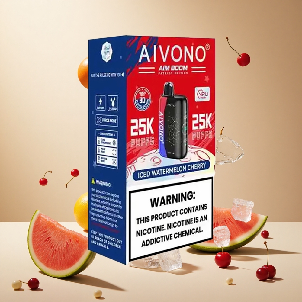 Iced Watermelon Cherry Aivono AIM BOOM 25000 Puffs wholesale vapes Ireland 28ml E-Liquid