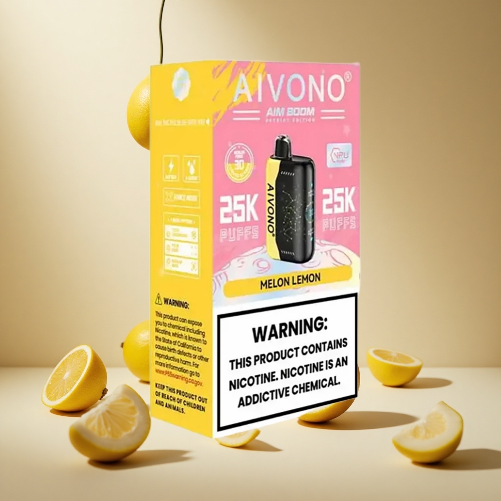 Melon Lemon Aivono AIM BOOM 25000 Puffs wholesale vapes Ireland 28ml Type-C