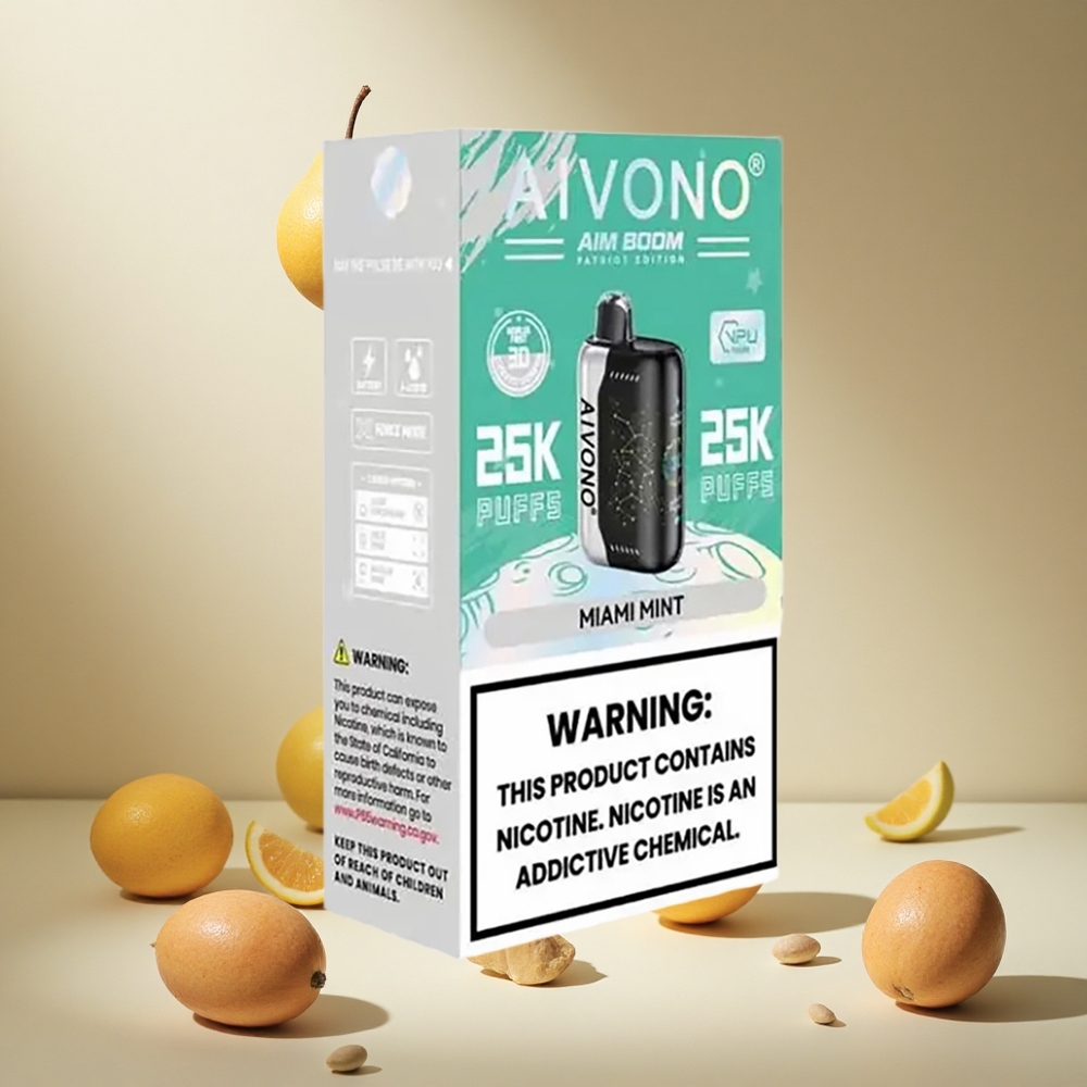 Miami Mint Aivono AIM BOOM 25000 Puffs wholesale vapes Ireland Type-C Charging