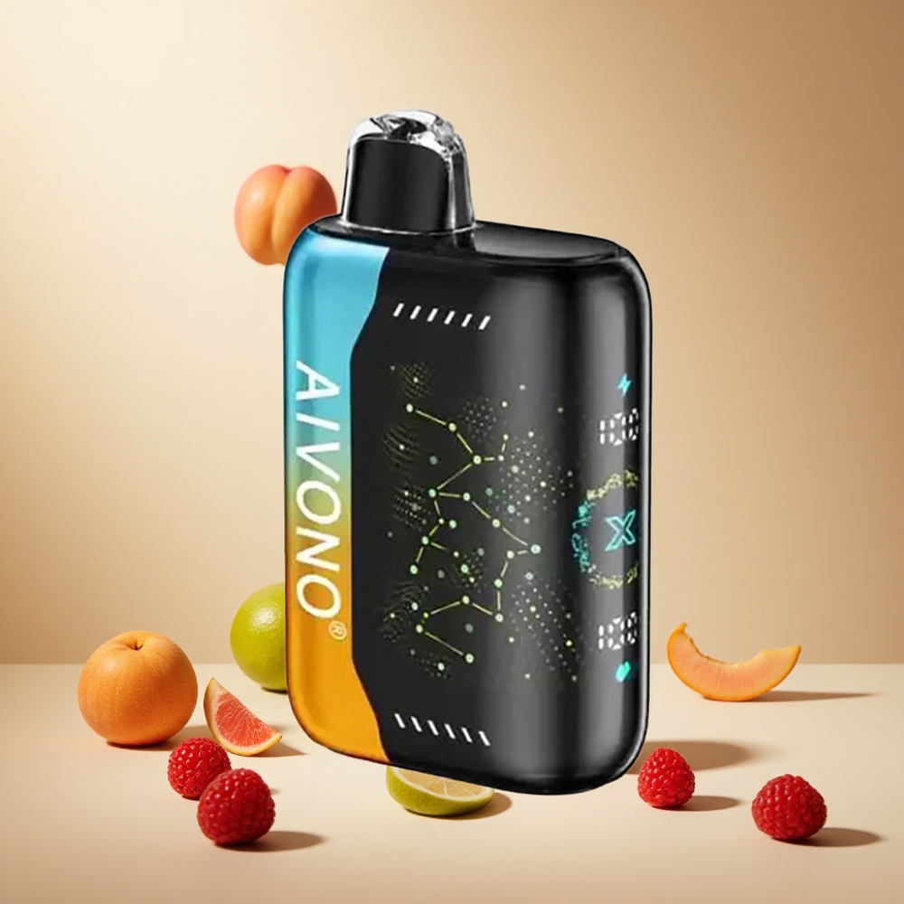 Raspberry Peach Lime Aivono AIM BOOM 25000 Puffs wholesale vapes Ireland Type-C Charging