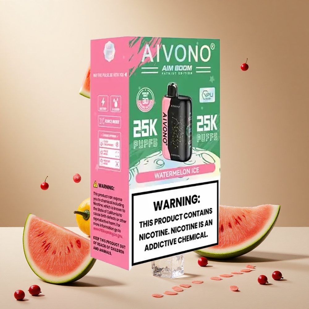 Watermelon Ice Aivono AIM BOOM 25000 Puffs wholesale vapes Ireland 28ml E-Liquid