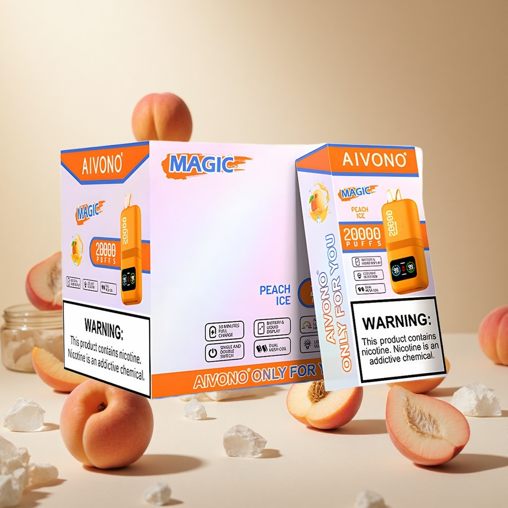 Peach Ice Aivono AIM MAGIC 20000 Puffs wholesale vapes Ireland Dual Mesh LCD
