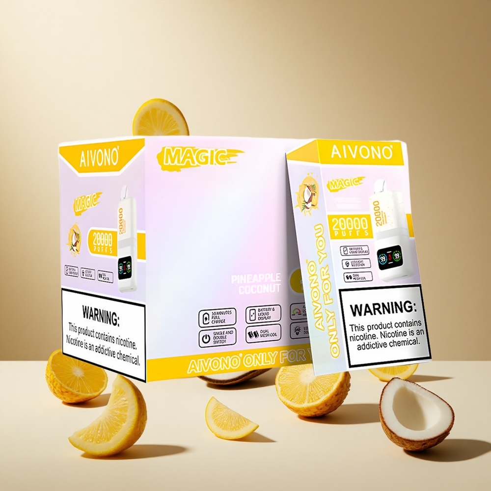Pineapple Coconut Aivono AIM MAGIC 20000 Puffs wholesale vapes Ireland Dual Mesh LCD