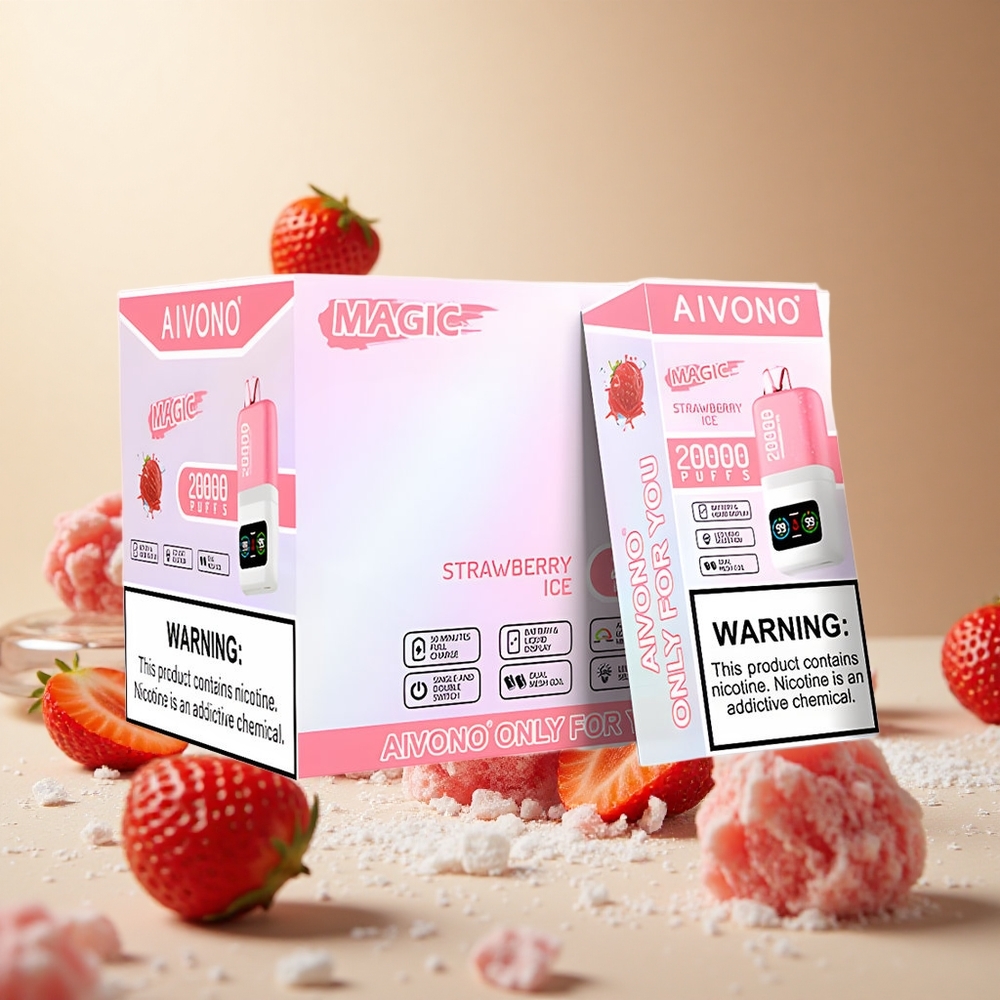 Strawberry Ice Aivono AIM MAGIC 20000 Puffs wholesale vapes Ireland Dual Mesh Coils