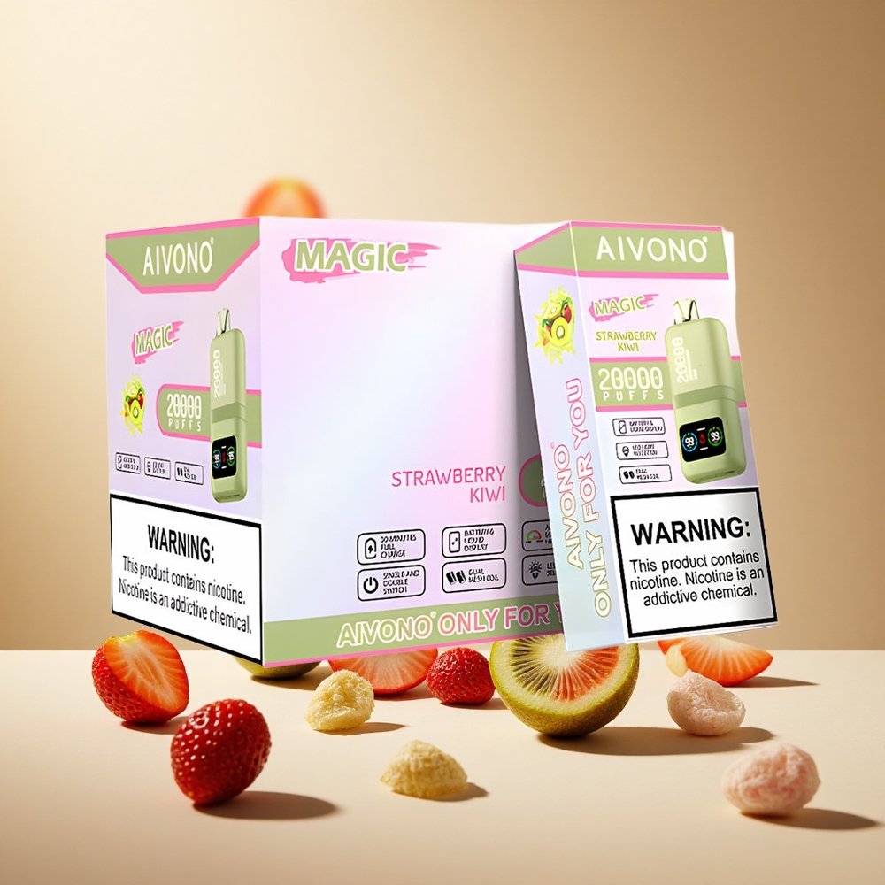 Strawberry Kiwi Aivono AIM MAGIC 20000 Puffs wholesale vapes Ireland Dual Mesh Coils
