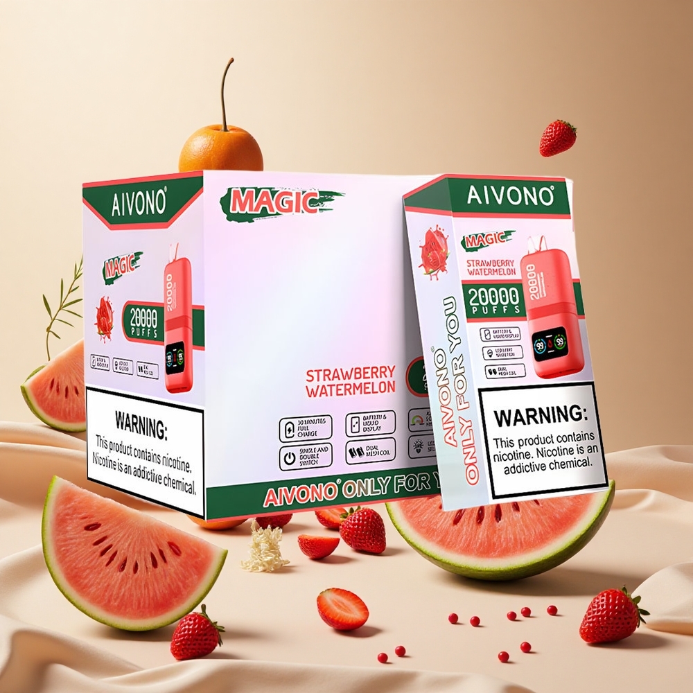 Strawberry Watermelon Aivono AIM MAGIC 20000 Puffs wholesale vapes Ireland LCD Rechargeable