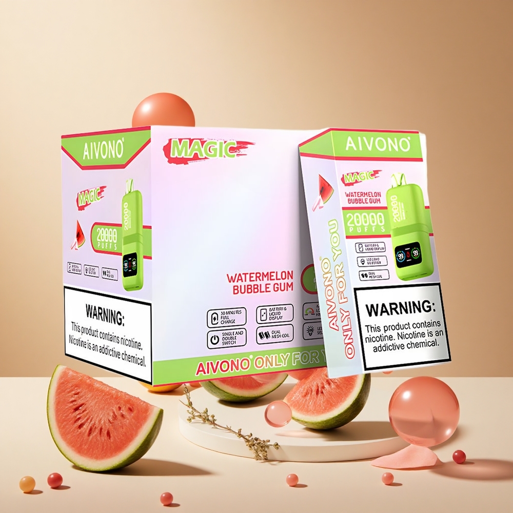 Watermelon Bubble Gum Aivono AIM MAGIC 20000 Puffs wholesale vapes Ireland Dual Mesh Coils