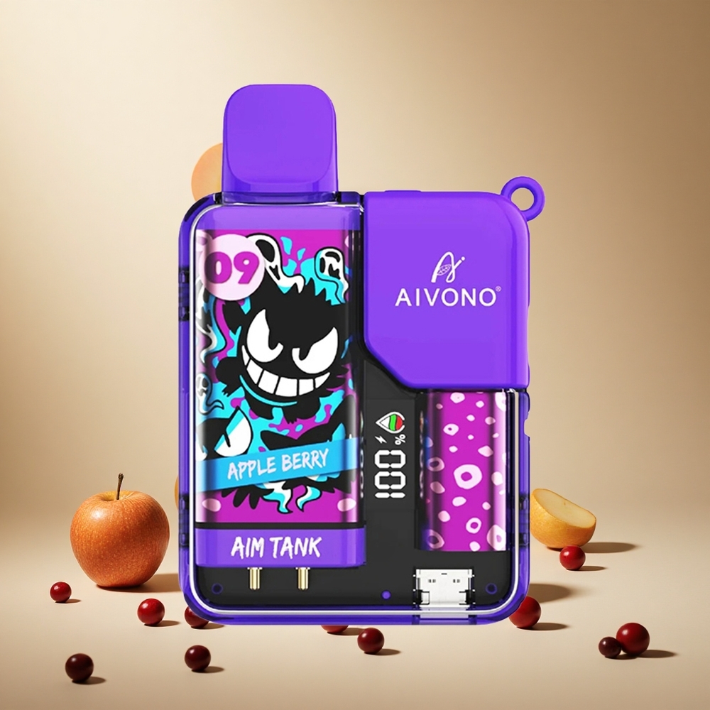 Apple Berry Aivono AIM-TANK 9500 Puffs wholesale vapes Ireland 18ml LCD