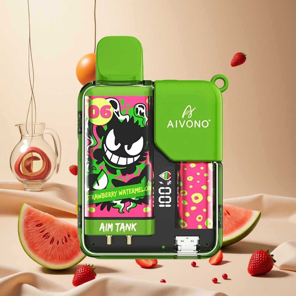 Strawberry Watermelon Aivono AIM-TANK 9500 Puffs wholesale vapes Ireland 18ml LCD