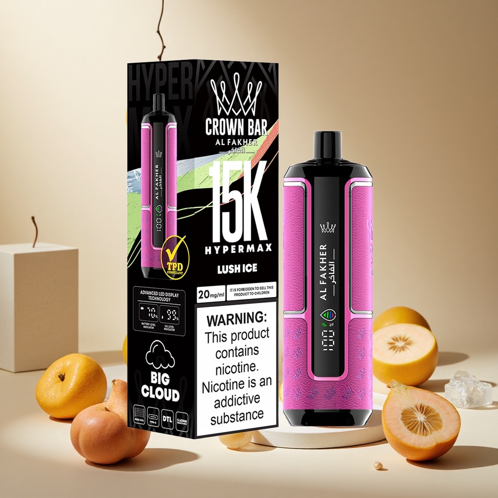 Luch Ice Al Fakher Crown Bar 15K Hypermax Disposable Vape Kit wholesale vapes Ireland 22ml 15K Puffs