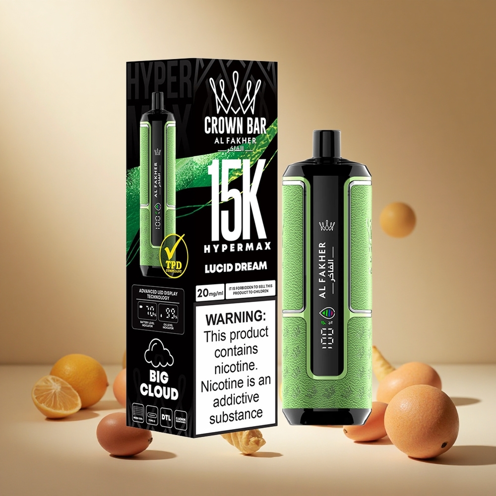 Lucid Dream Al Fakher Crown Bar 15K Hypermax Disposable Vape Kit wholesale vapes Ireland 22ml 15,000 Puffs