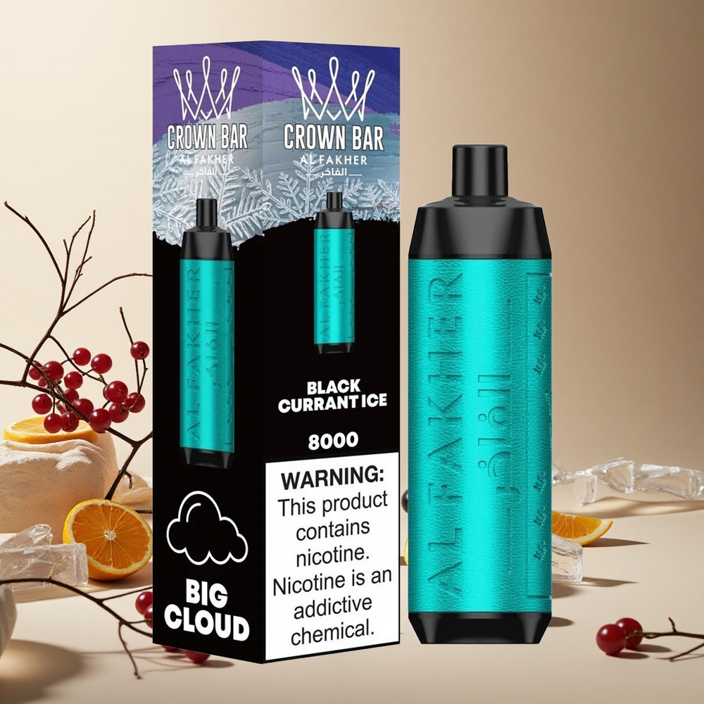 Black Currant Ice Al Fakher Crown Bar 8000 wholesale vapes Ireland 18ml e-Liquid Capacity