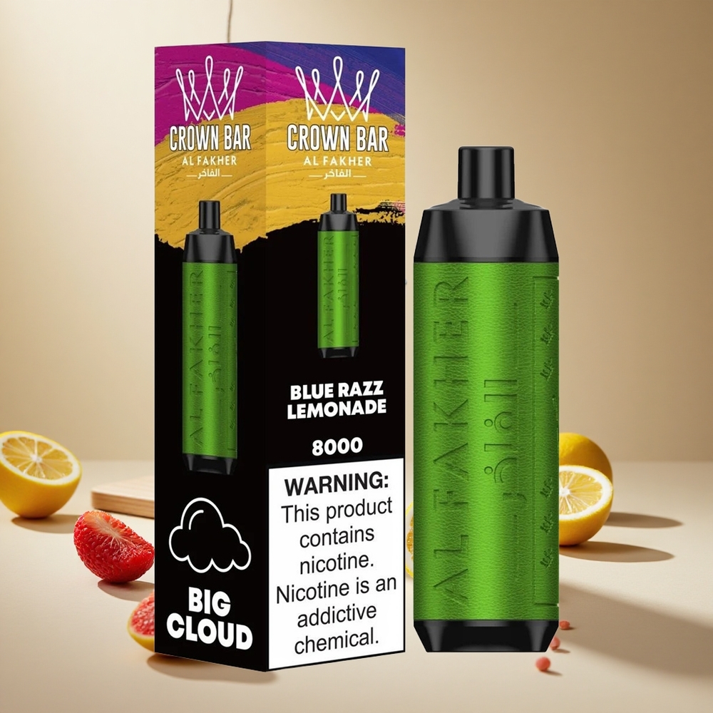 Blue Razz Lemonade Al Fakher Crown Bar 8000 wholesale vapes Ireland 18ml e-Liquid Capacity