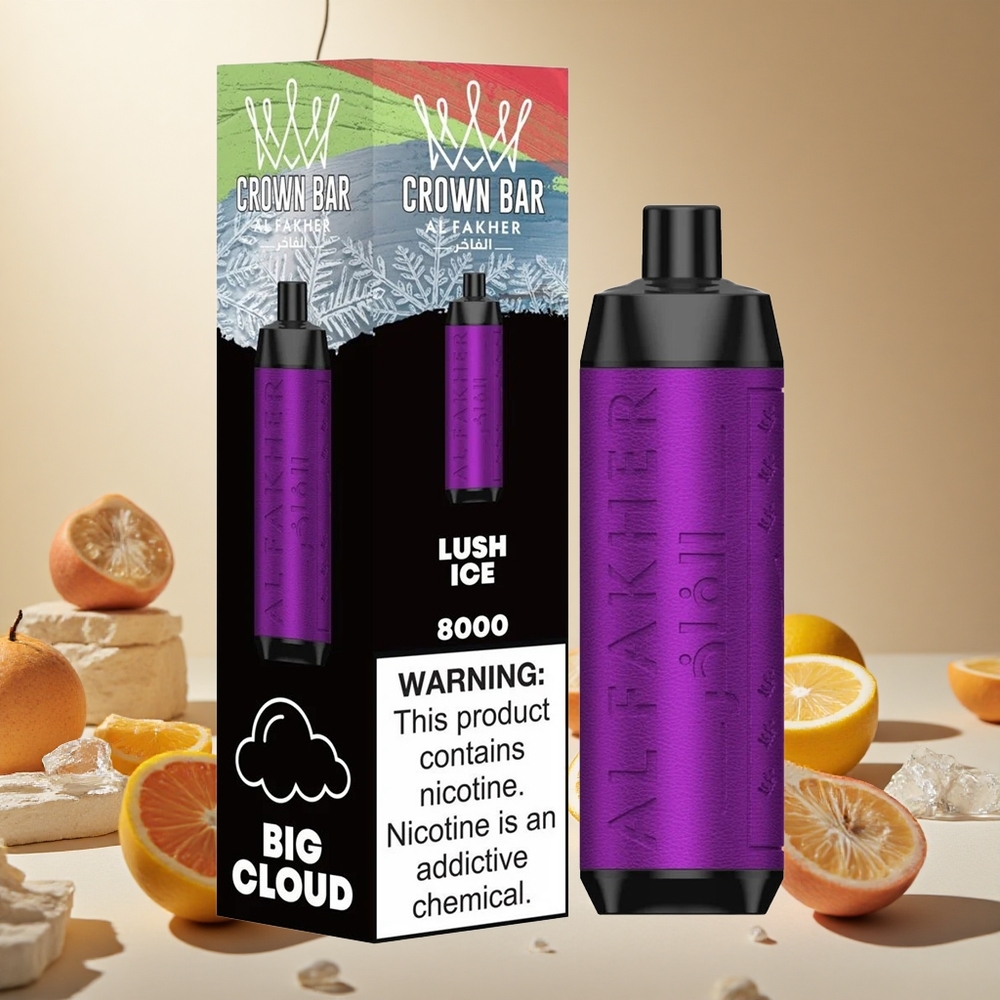 Ice Lush Al Fakher Crown Bar 8000 Puffs wholesale vapes Ireland 18ml USB-C