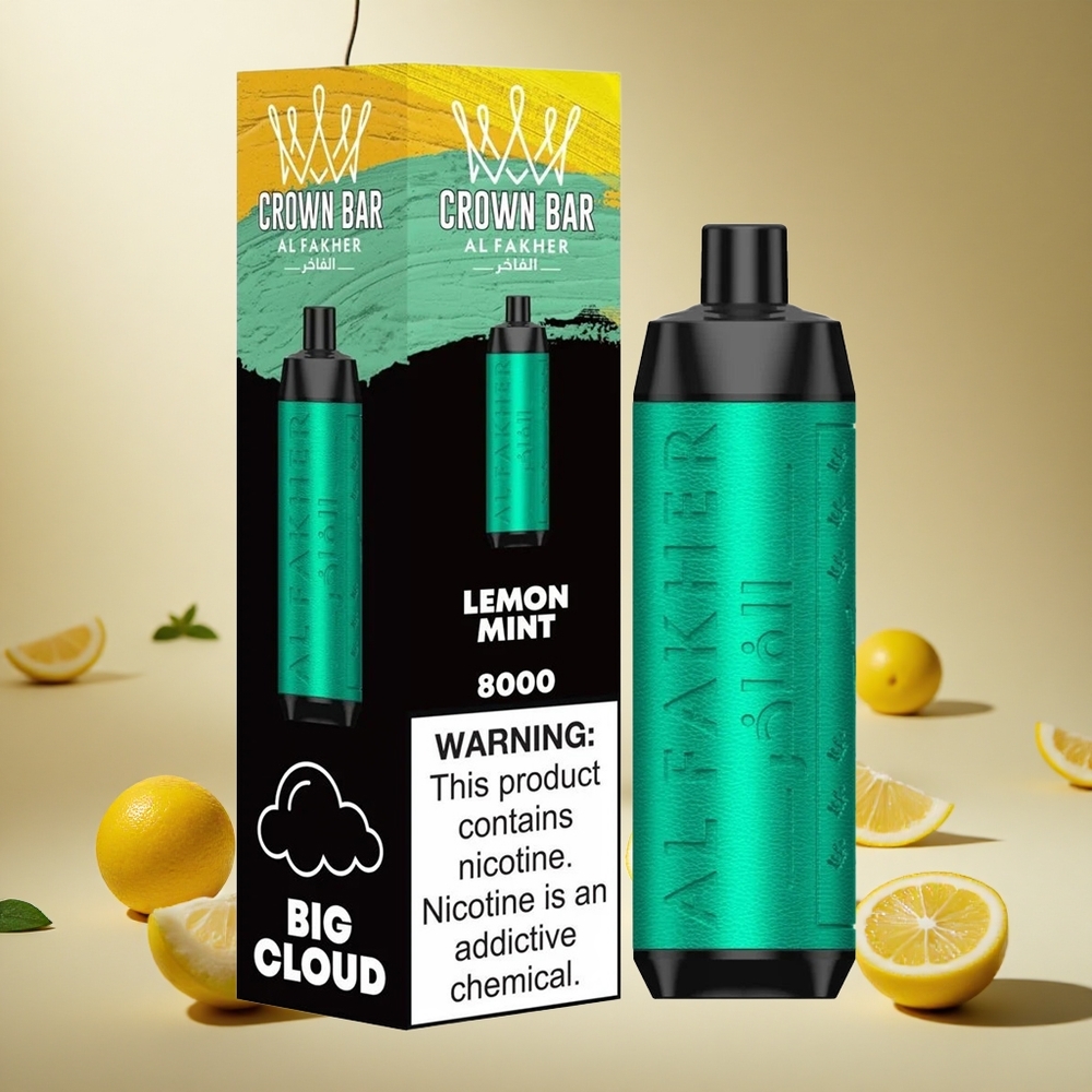 Lemon Mint Al Fakher Crown Bar 8000 wholesale vapes Ireland Disposable Vape Crystal 18mL
