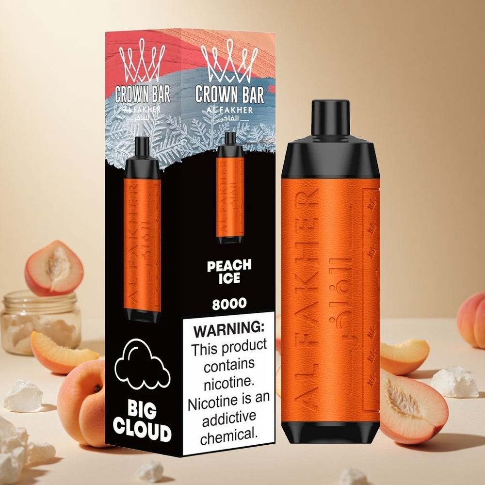 Peach Ice Al Fakher Crown Bar 8000 wholesale vapes Ireland Crystal Disposable Vape