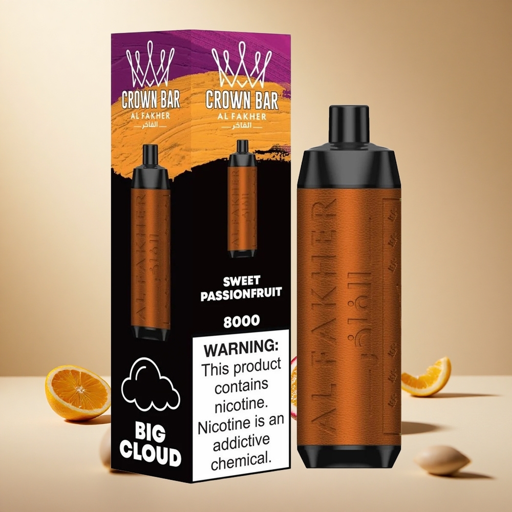 Sweet Passionfruit Al Fakher Crown Bar 8000 wholesale vapes Ireland USB Type-C