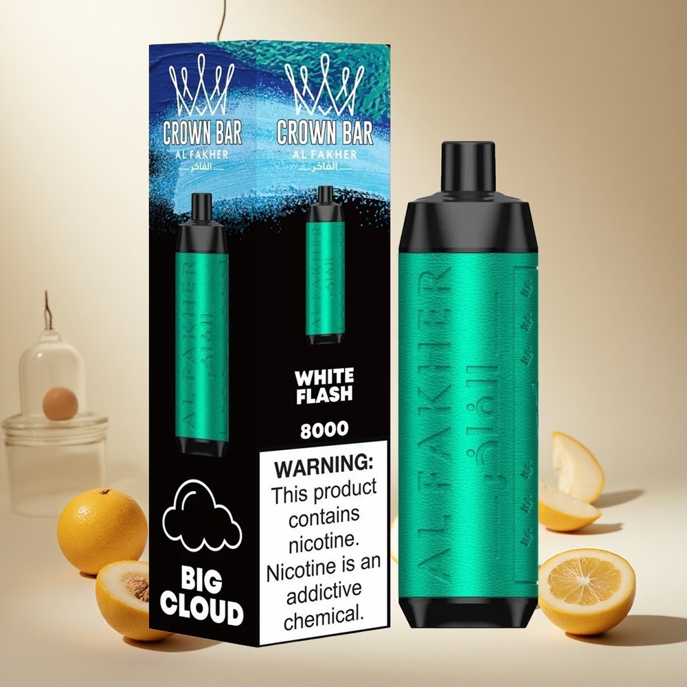 White Flash Al Fakher Crown Bar 8000 wholesale vapes Ireland Crystal Disposable Vape