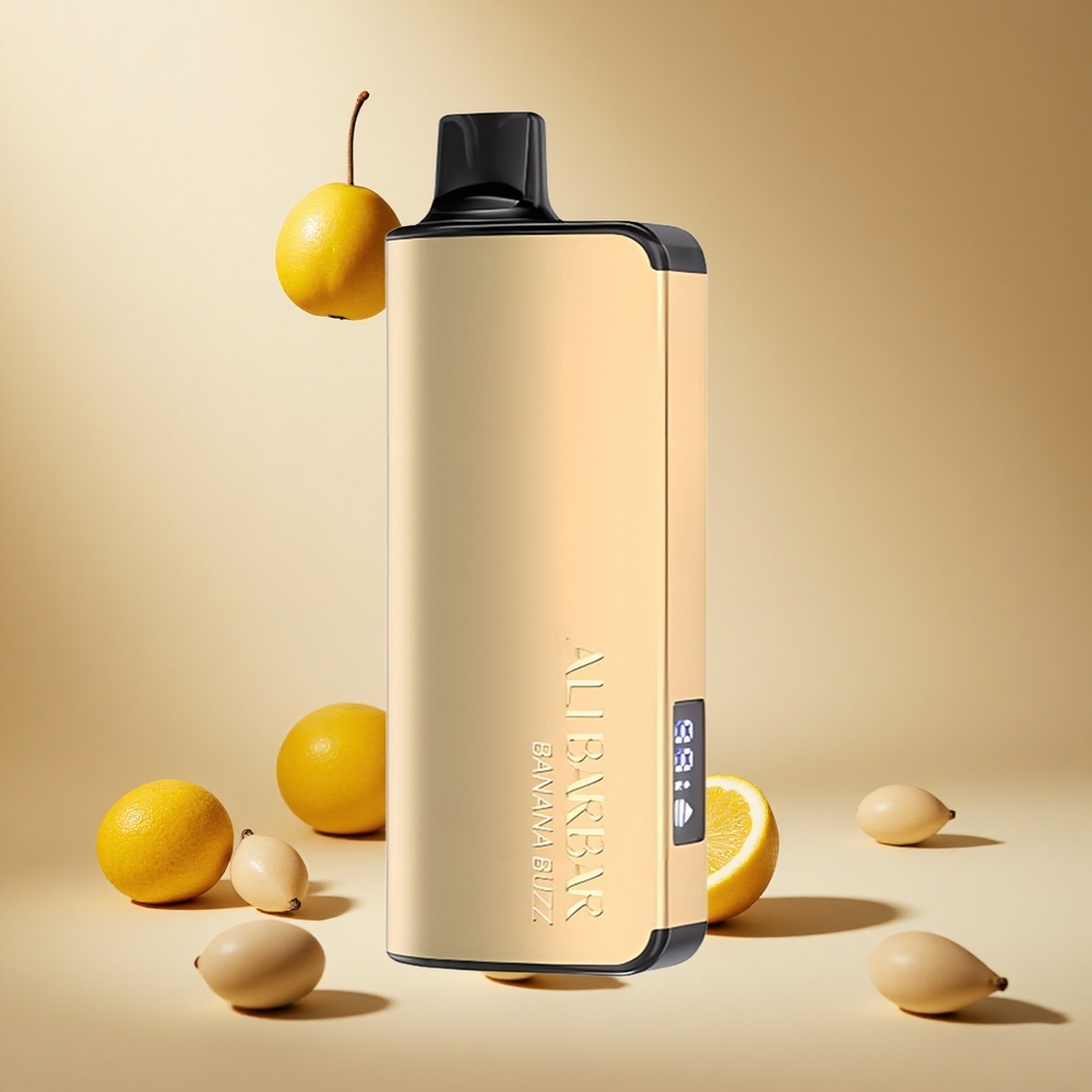 Banana Buzz Alibarbar Ingot 9000 Puffs 22ml E-liquid wholesale vapes Ireland LED Display