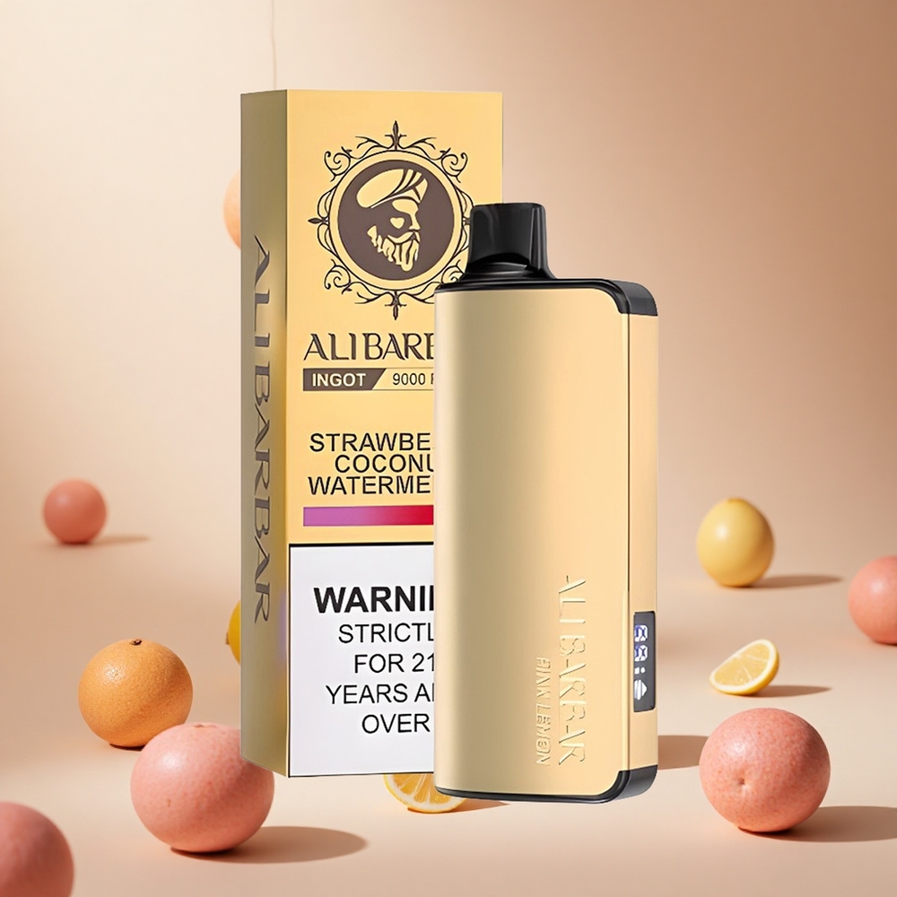 Pink Lemon Alibarbar Ingot 9000 Puffs wholesale vapes Ireland LED Display