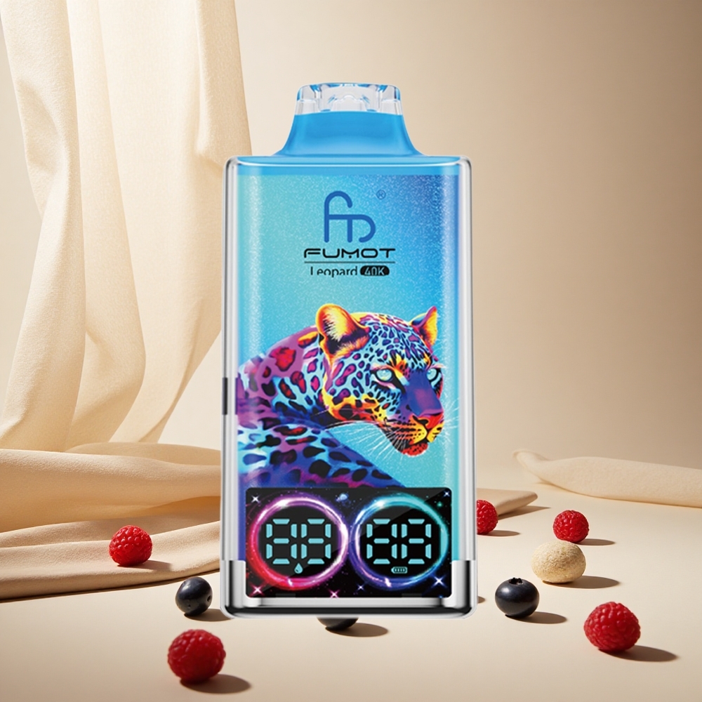 Blueberry Raspberry Fumot Leopard 40K Puffs Dual Mesh wholesale vapes Ireland Type-C Charging