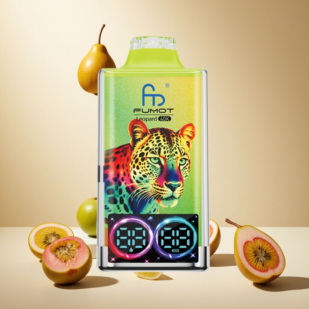 Kiwi Passion Fruit Guava Fumot Leopard 40K Puffs wholesale vapes Ireland Dual Mesh