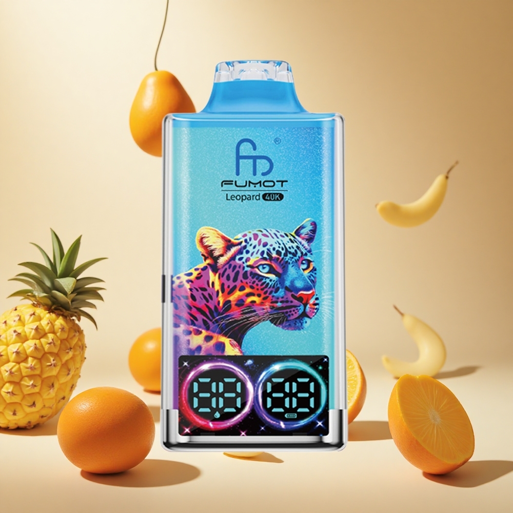 Peachy Mango Pineapple Fumot Leopard 40K Puffs Dual Mesh wholesale vapes Ireland Type-C