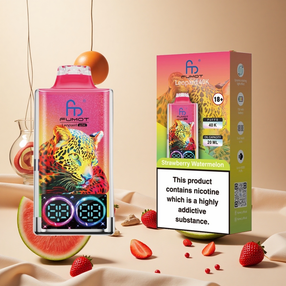 Strawberry Watermelon Fumot Leopard 40K Puffs wholesale vapes Ireland Dual Mesh