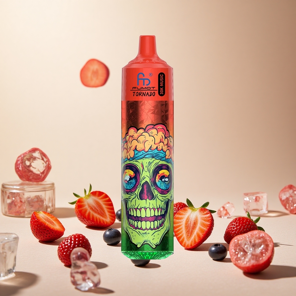 Strawberry Berry Ice Fumot RandM Tornado 30000 Puffs wholesale vapes Ireland 30mL LED Display