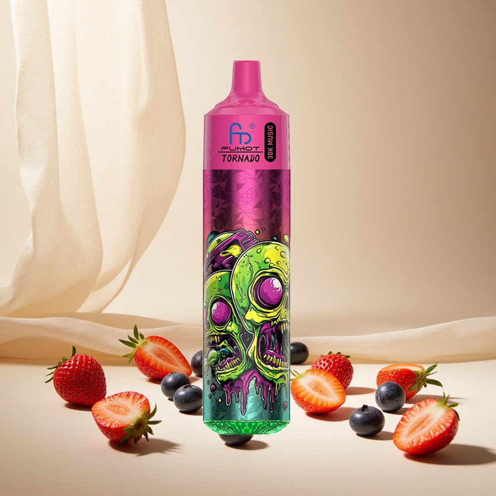 Strawberry Blueberry Fumot RandM Tornado 30000 Puffs Wholesale Vapes Ireland 30mL LED Display