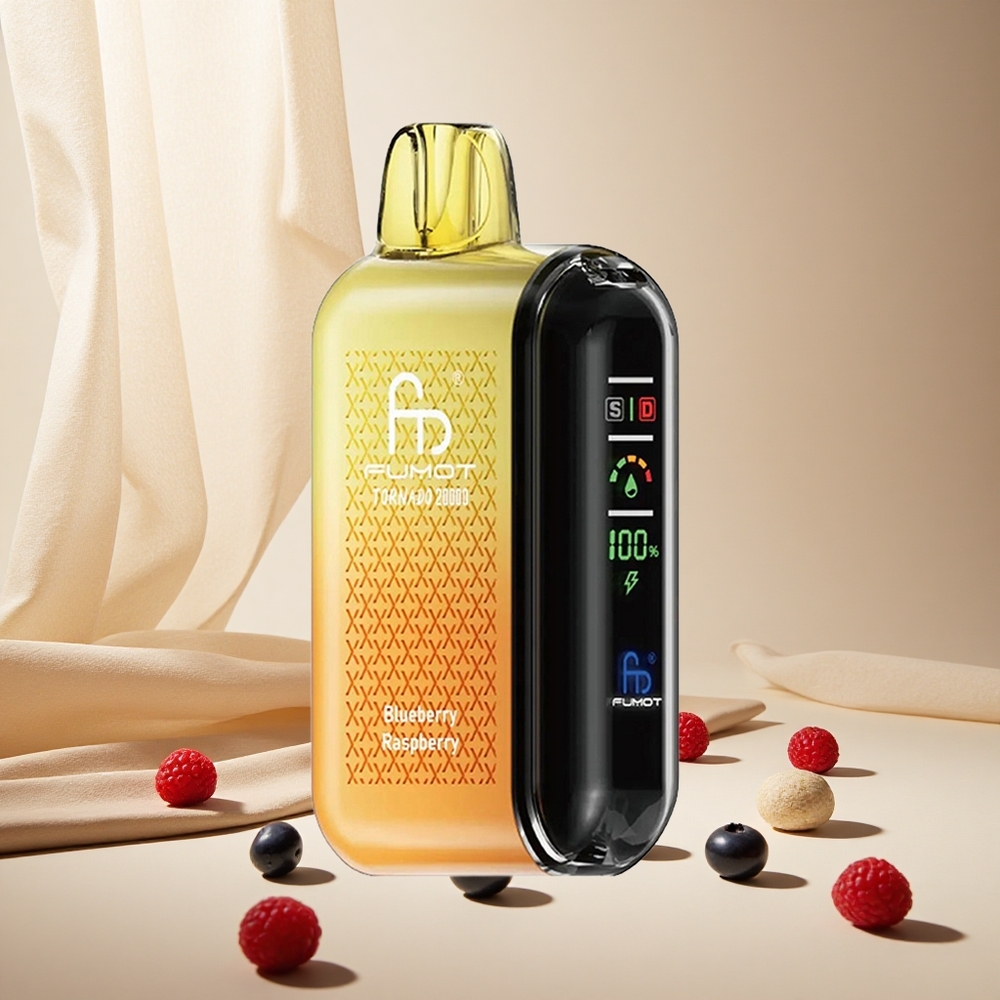 Blueberry Raspberry Fumot Tornado 20000 Puffs wholesale vapes Ireland Dual Mesh Coil