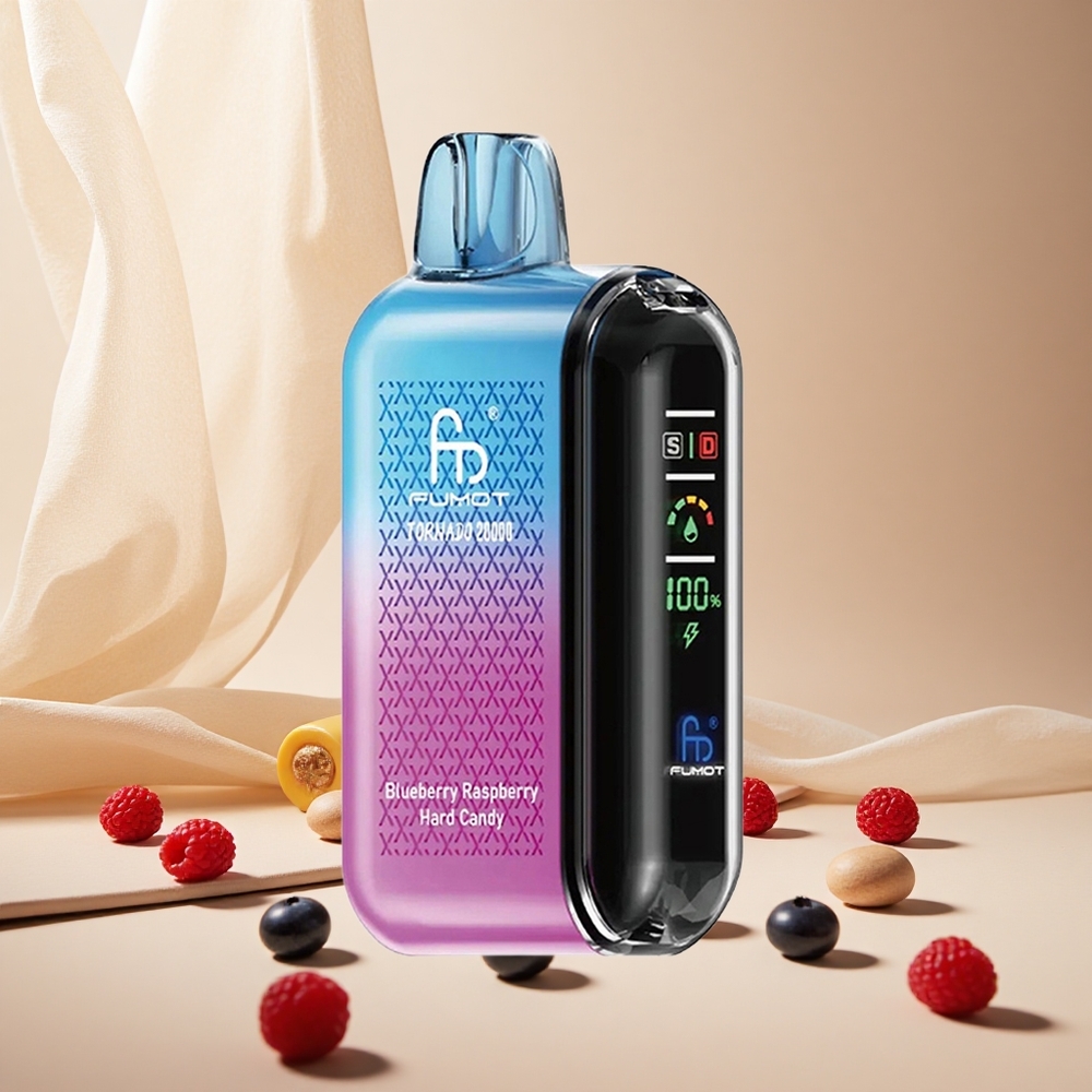 Blueberry Raspberry Hard Candy Fumot Tornado 20000 Puffs wholesale vapes Ireland Dual Mesh Coil