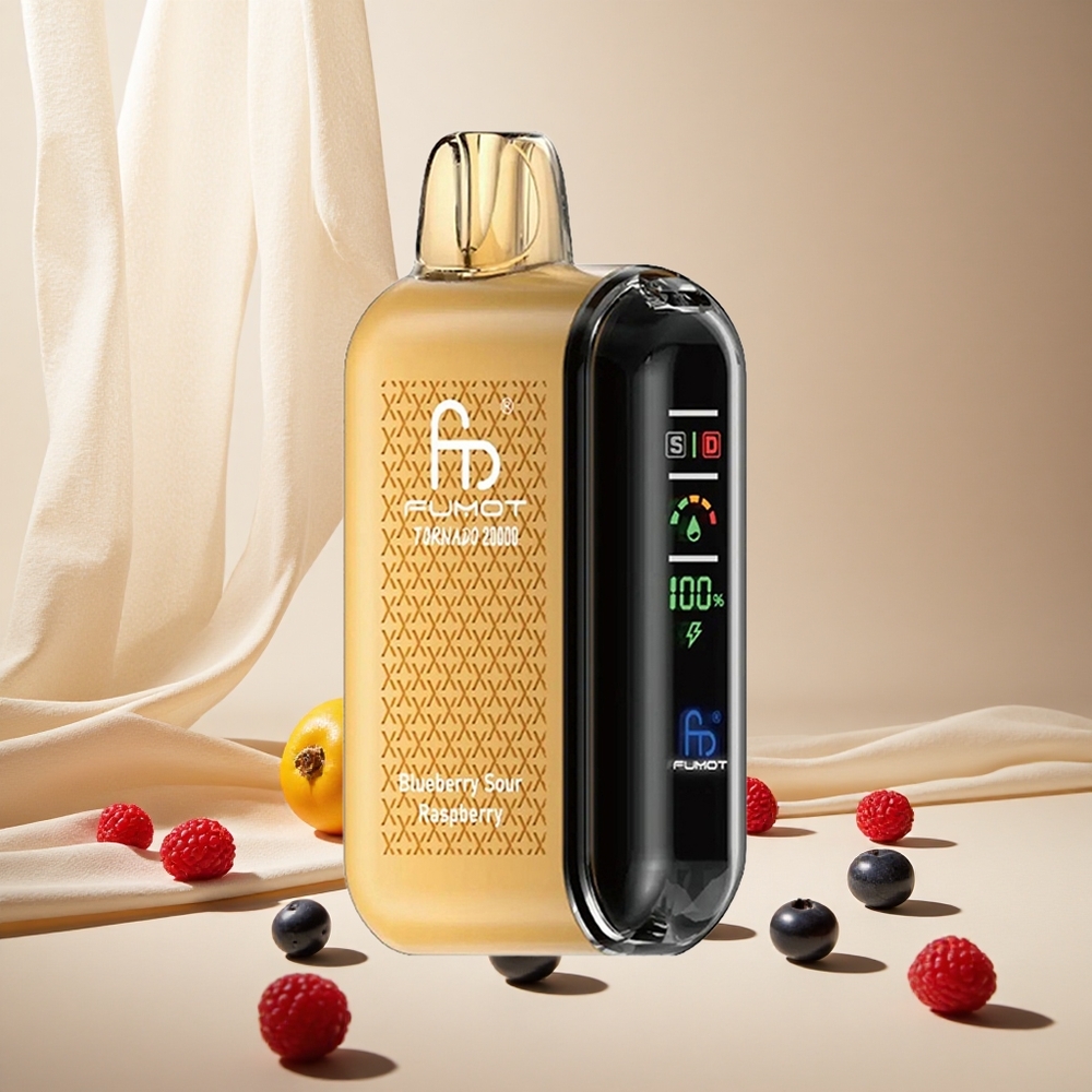 Blueberry Sour Raspberry Fumot Tornado 20000 Puffs wholesale vapes Ireland Dual Mesh Coil