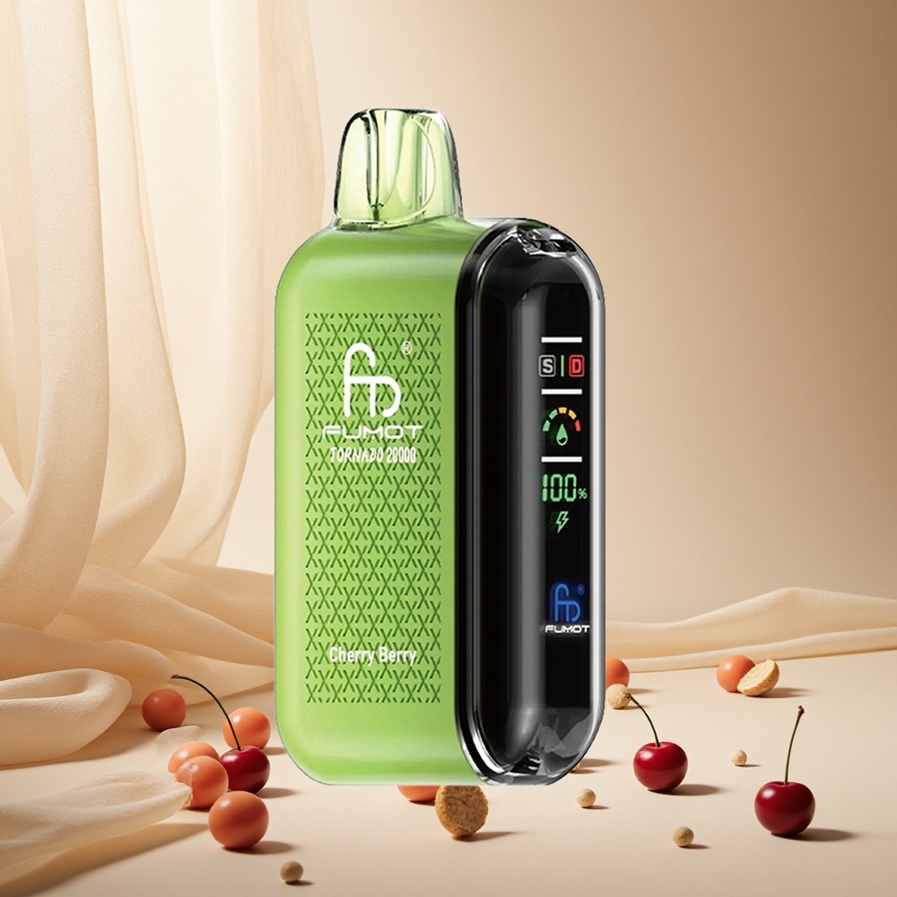 Cherry Berry Fumot Tornado 20000 Puffs wholesale vapes Ireland Dual Mesh Coil
