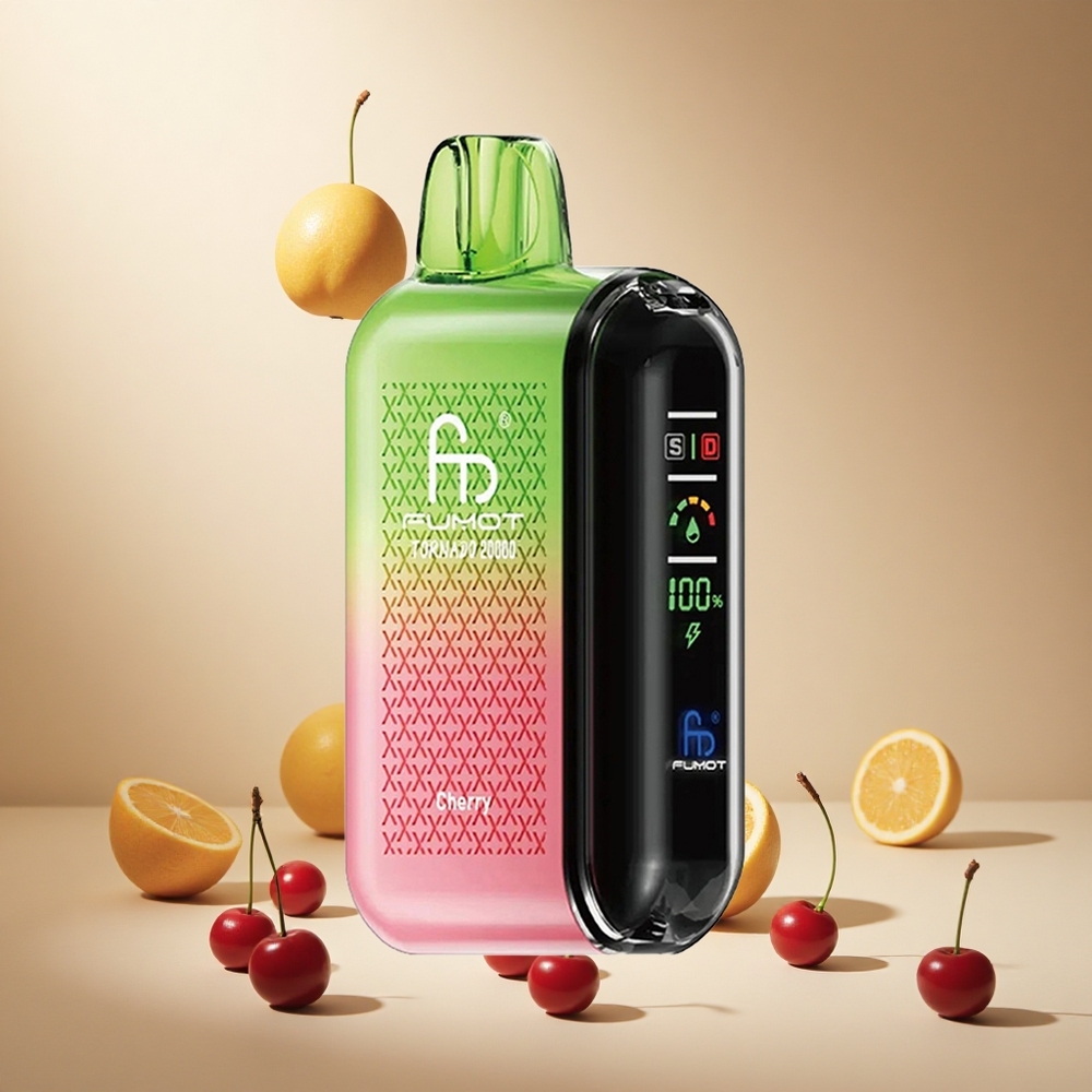 Cherry Fumot Tornado 20000 Puffs wholesale vapes Ireland Dual Mesh Coil