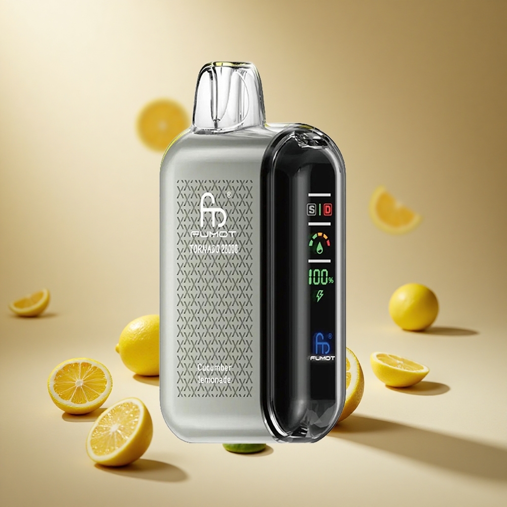 Cucumber Lemonade Fumot Tornado 20000 Puffs wholesale vapes Ireland Dual Mesh Coil