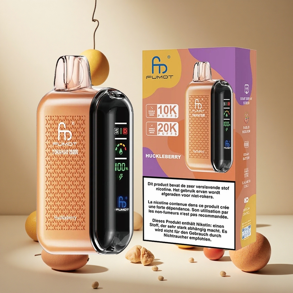 Huckleberry Fumot Tornado 20000 Puffs Dual Mesh wholesale vapes Ireland Rechargeable