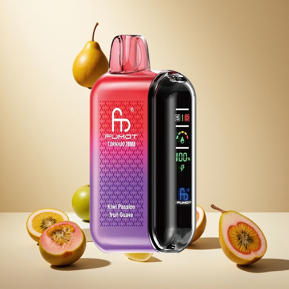Kiwi Passion Fruit Guava Fumot Tornado 20000 Puffs Dual Mesh Coil wholesale vapes Ireland