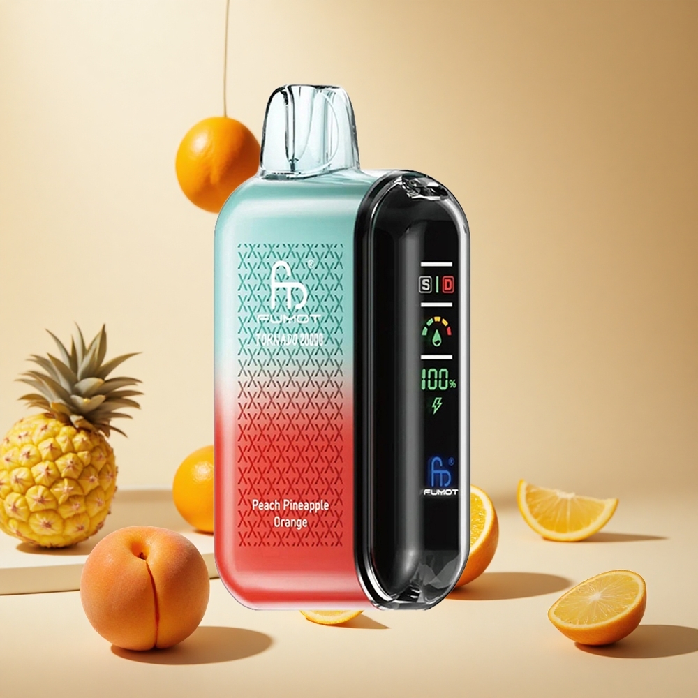 Peach Pineapple Orange Fumot Tornado 20000 Puffs Dual Mesh Coil wholesale vapes Ireland