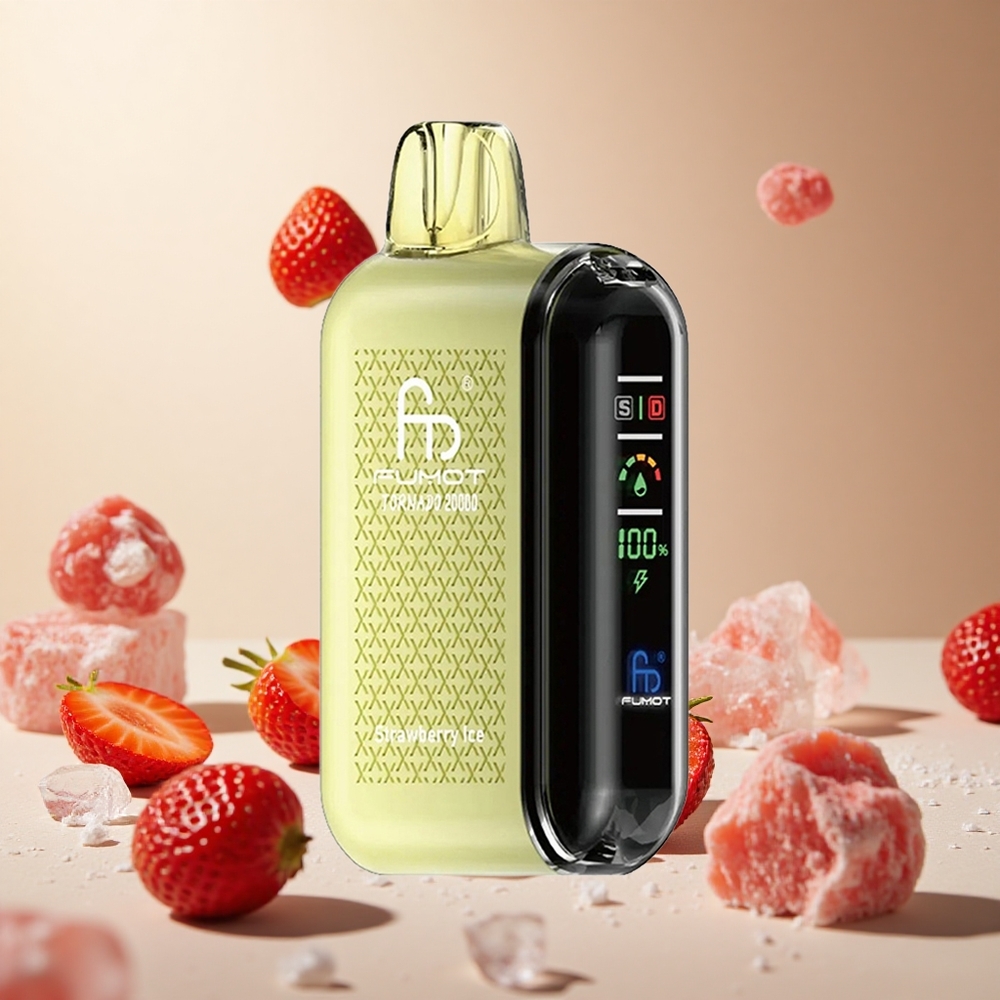 Strawberry Ice Fumot Tornado 20000 Puffs Dual Mesh Coil wholesale vapes Ireland