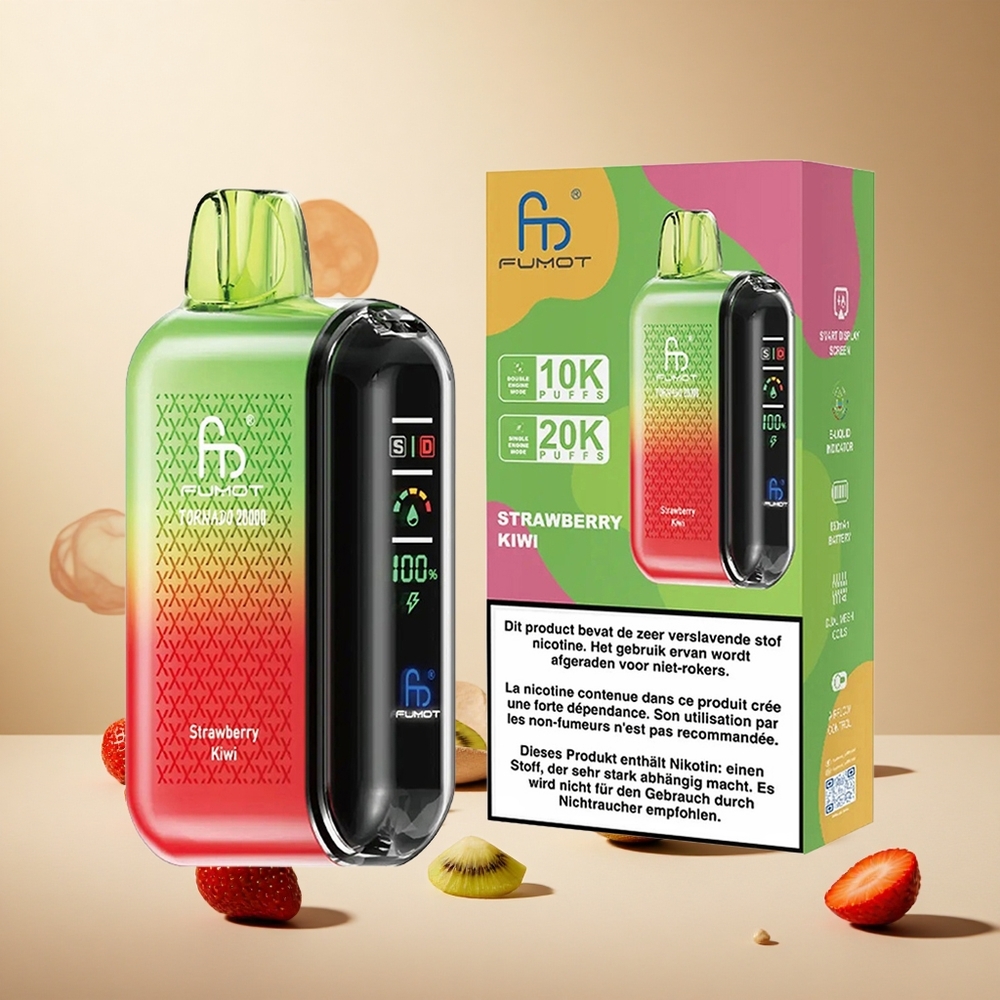 Strawberry Kiwi Fumot Tornado 20000 Puffs Dual Mesh wholesale vapes Ireland
