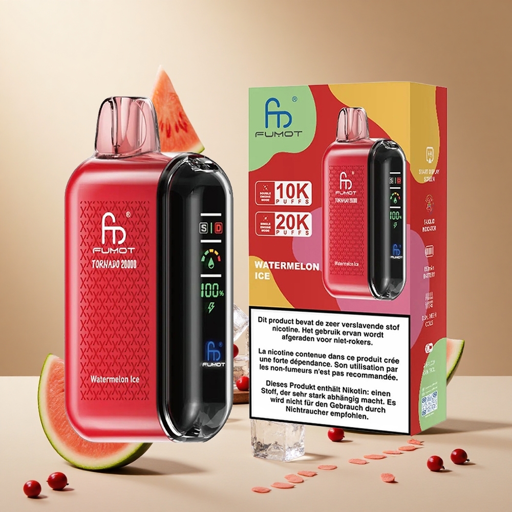 Watermelon Ice Fumot Tornado 20000 Puffs Dual Mesh Coil wholesale vapes Ireland