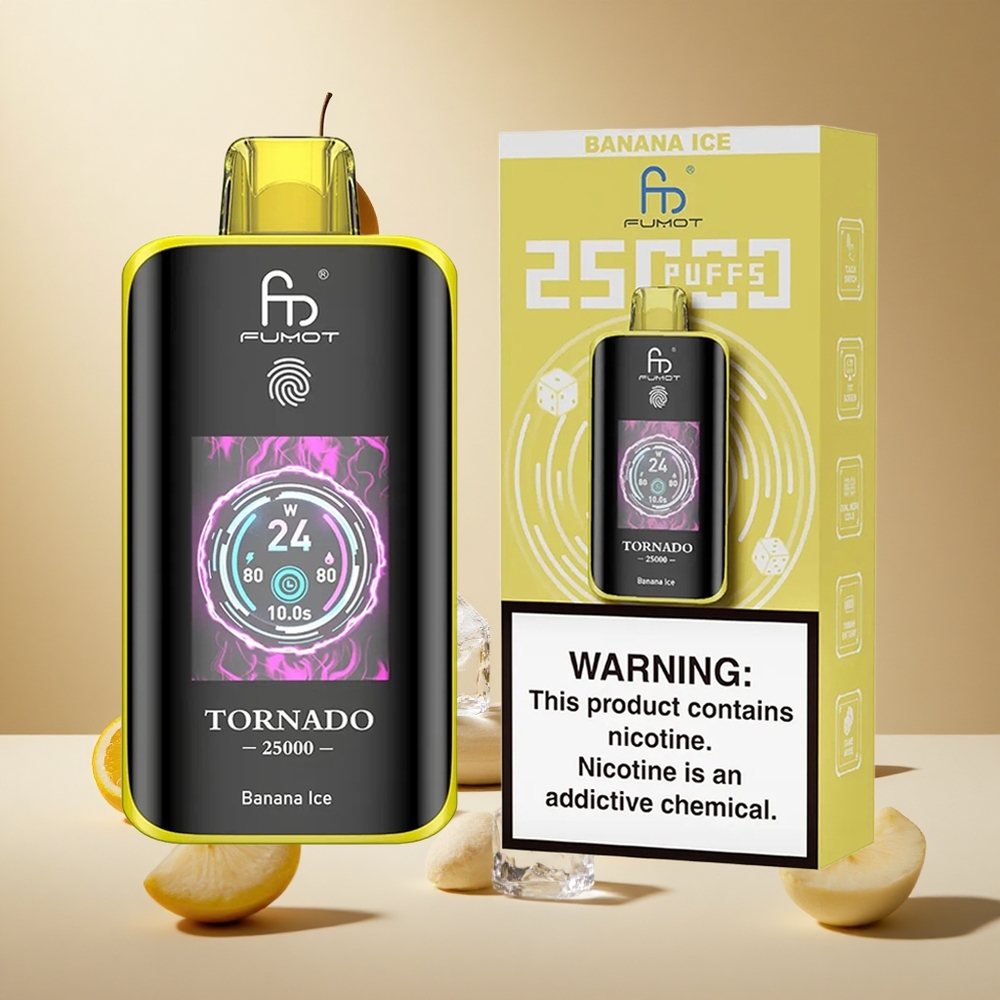 Banana Ice Fumot Tornado 25000 Puffs HD Screen wholesale vapes Ireland