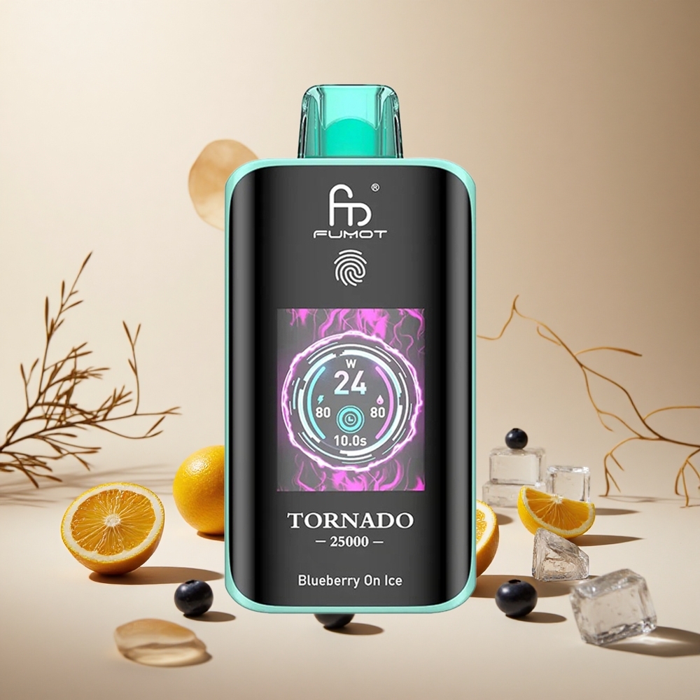 Blueberry On Ice Fumot Tornado 25000 Puffs wholesale vapes Ireland HD Screen Type-C Charging