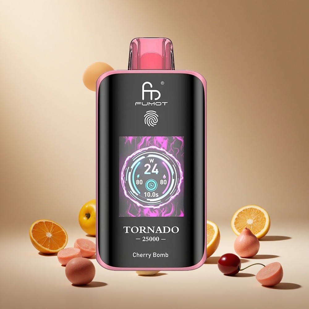 Cherry Bomb Fumot Tornado 25000 Puffs 700mAh Rechargeable Battery wholesale vapes Ireland