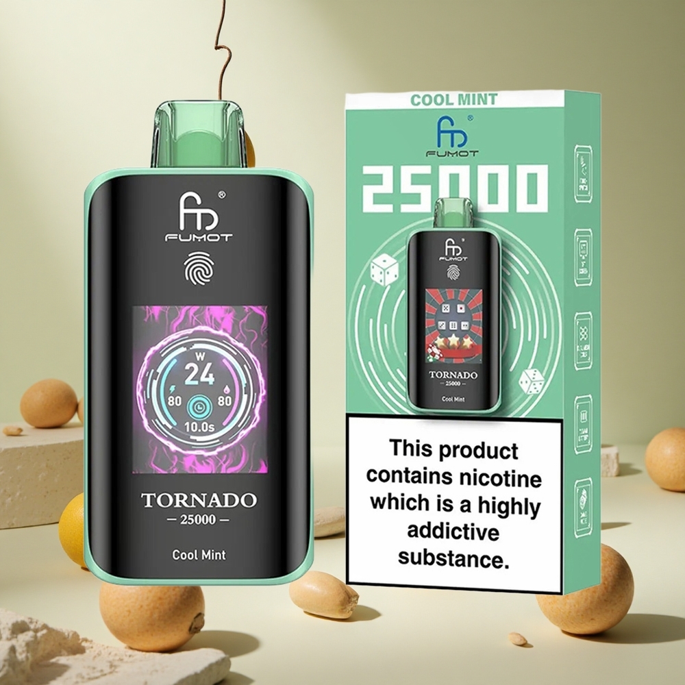 Cool Mint Fumot Tornado 25000 Puffs wholesale vapes Ireland HD Screen 700mAh